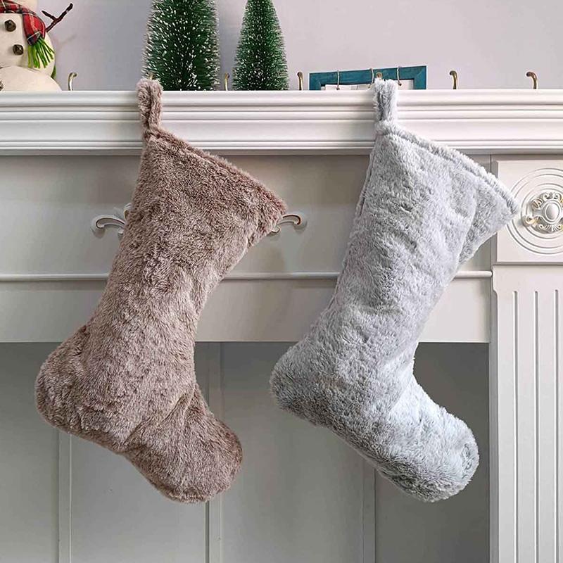 1PC Farmhouse Christmas Gift  Fireplace Decor Large Christmas Stockings