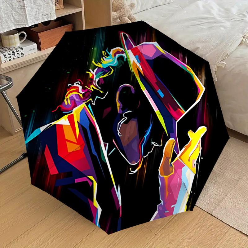 

1pc Michael Jackson Automatic Folding Umbrella, Portable Collapsible Design, Casual Outdoor Accessory L1127136