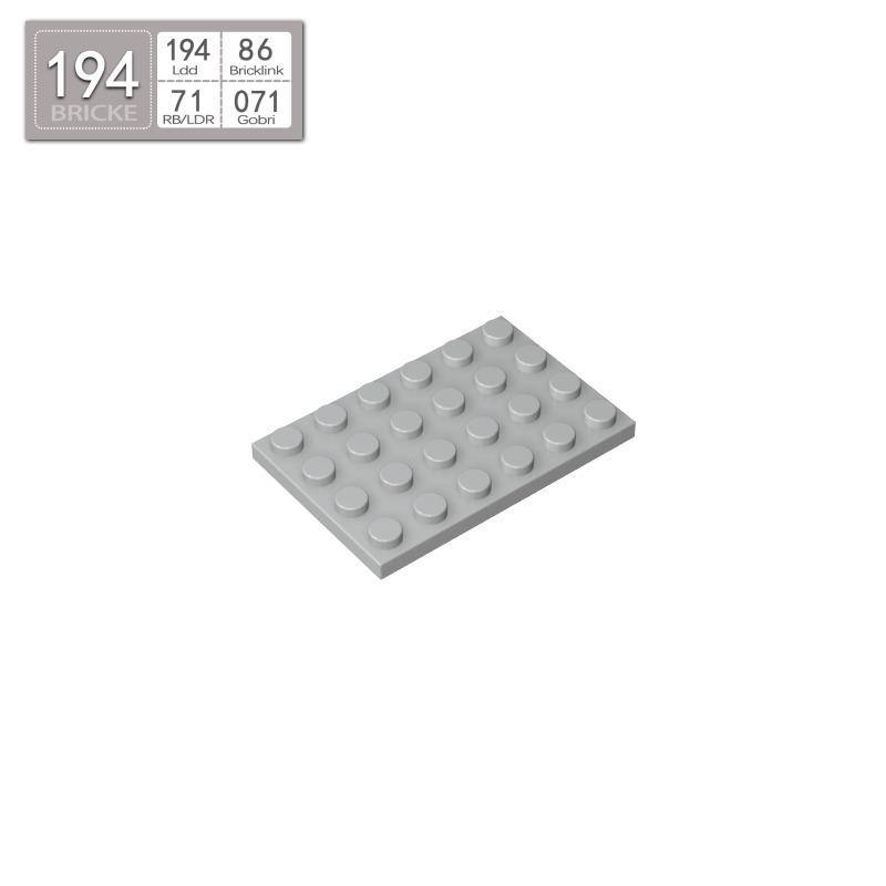 BRICKE 4x6 Plate Compatible with Lego 3032 - MOC Building Blocks and Educational Puzzle Piece