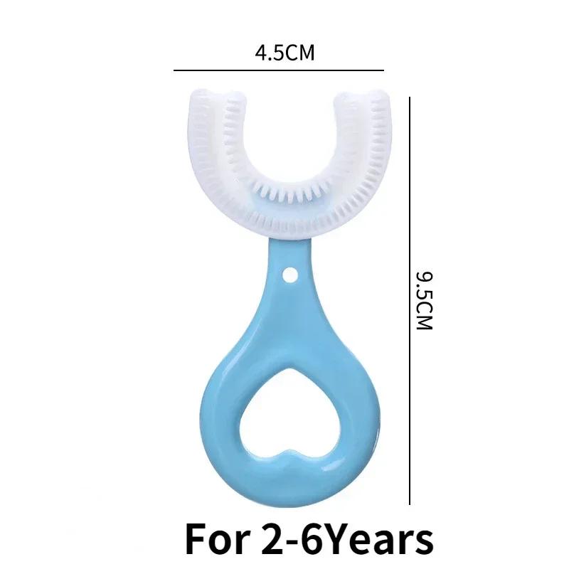 

360 Degree Baby Toothbrush U-shaped Children Cleaning Teeth Brushes Silicone Kids Toothpaste Toothbrush Cup Teethers Oral Care