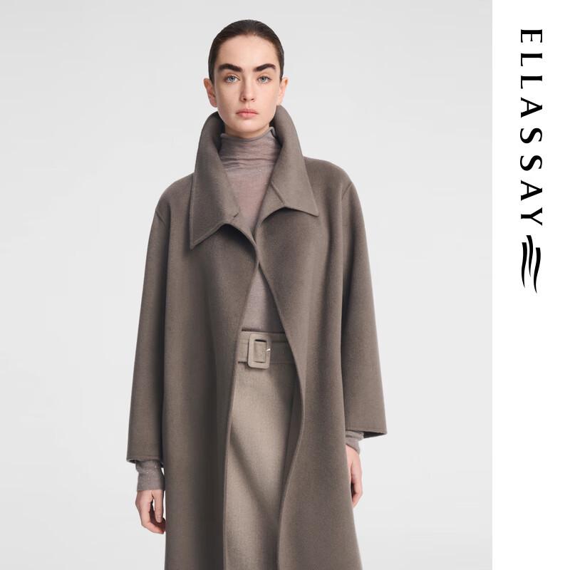ELLASSAY Women's 100% Cashmere Belted Long Coat