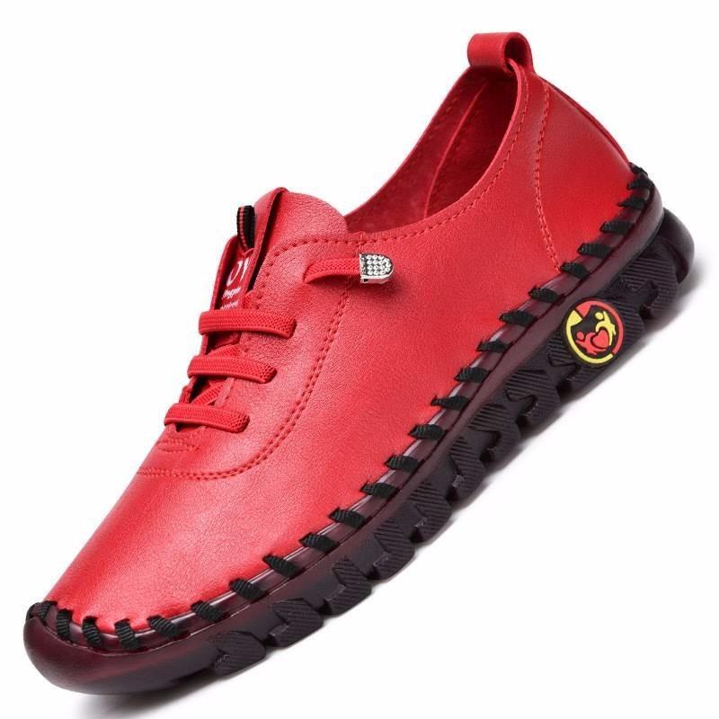 Casual versatile hand-stitched women's shoes beef tendon soft-soled mother spring and autumn flat-soled casual shoes