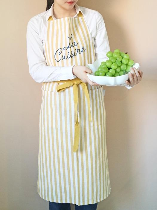 TWIG NEWYORK Cuisine Yellow Stripe One-Piece Apron cuisine yellow stripe