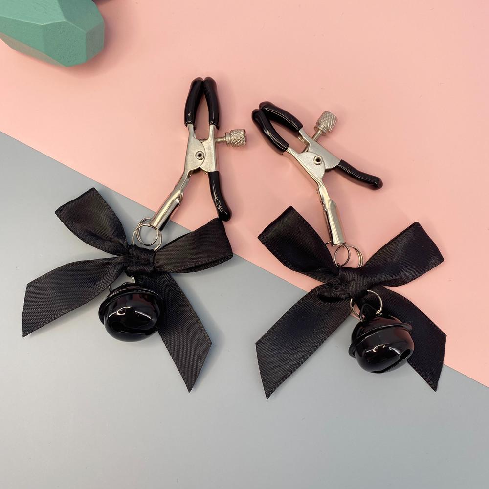 Black And Pink Woman Sexy Adjustable Nipple Clamp Breast SM Small Bell Adult Fetish Flirting Teasing Sex Toys For