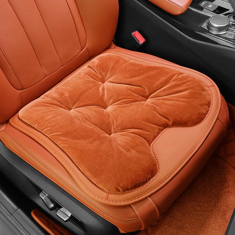 Plush Car Seat Cushion with Backrest - Thickened for Autumn/Winter Warmth