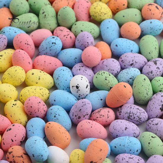 100 Mini Uova Di Pasqua Decorative In Plastica – Dimensioni 2,5x1,8 Cm, Colorate E Leggere, Per Cesti, Alberi, Addobbi E Attività Creative Per Bambini, Decorazioni Fai Da Te