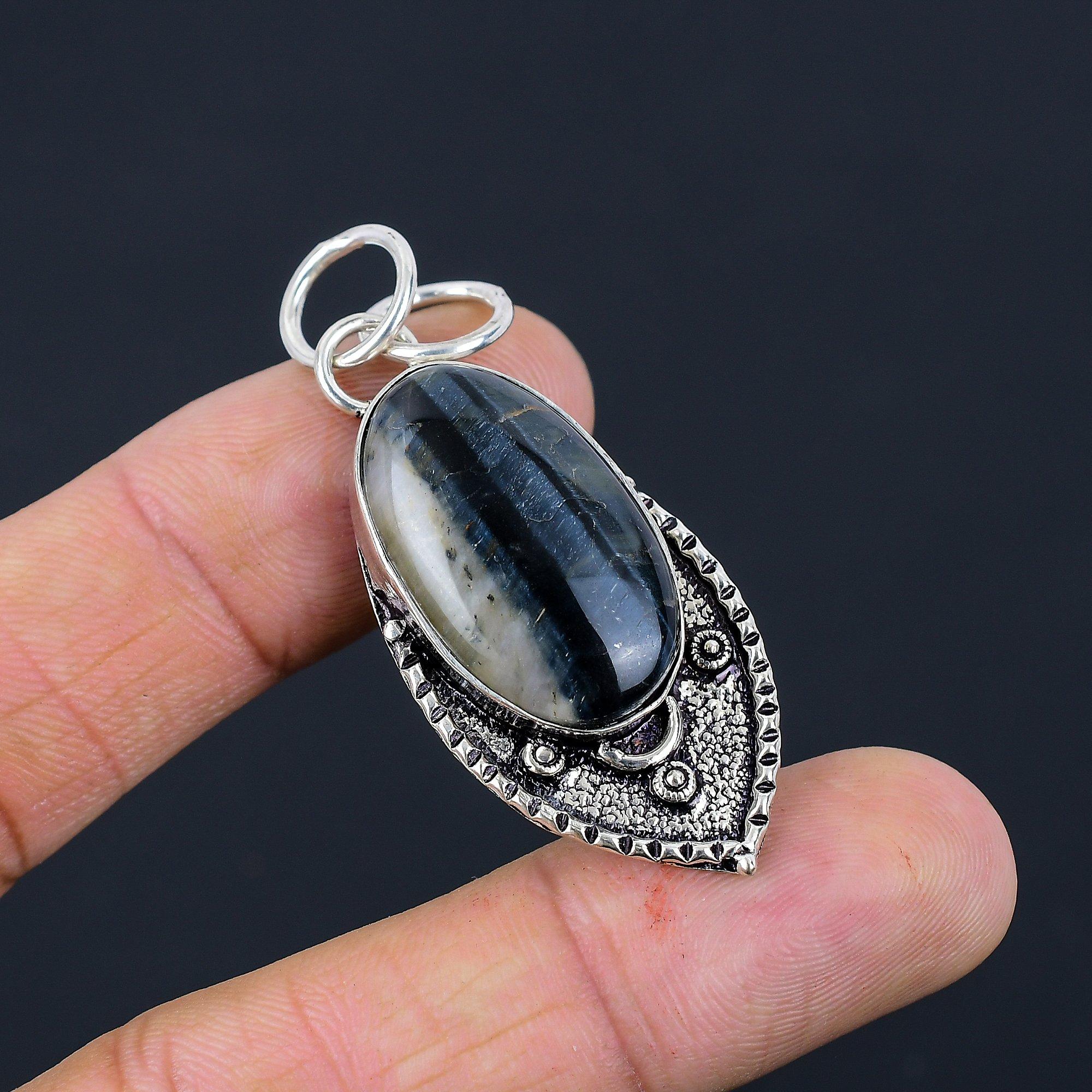 

Womens day Deal Nellite Stone Sterling Silver Mother Engagement Pendant Jewelry