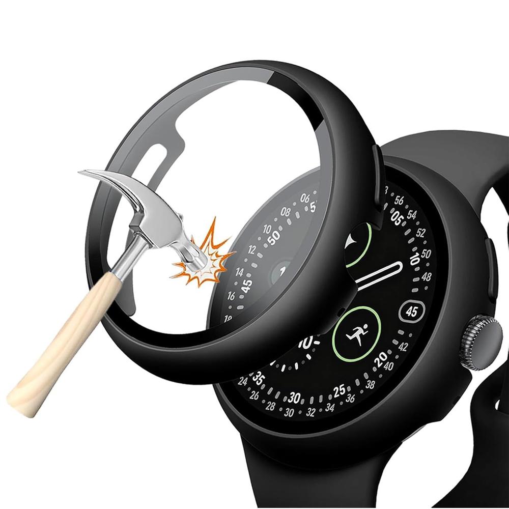 Etui z Ochroną Ekranu do Google Pixel Watch 4 41mm 45mm Twarde PC Ochronny HD Hartowane Szkło Zderzak Cover do Google Watch 4