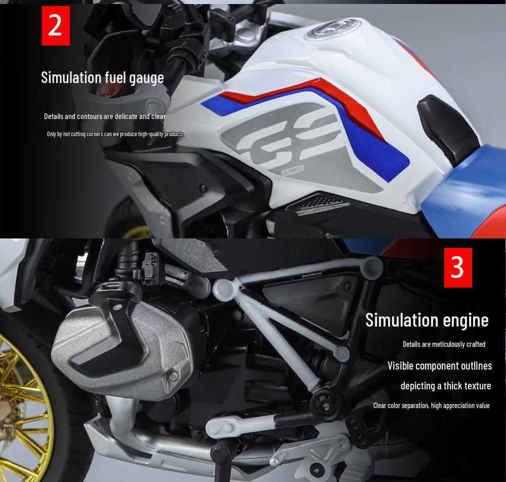 Boxed Water Bird R1250 GS Alloy Motorcycle Model Collection: Simulation 1-9.
