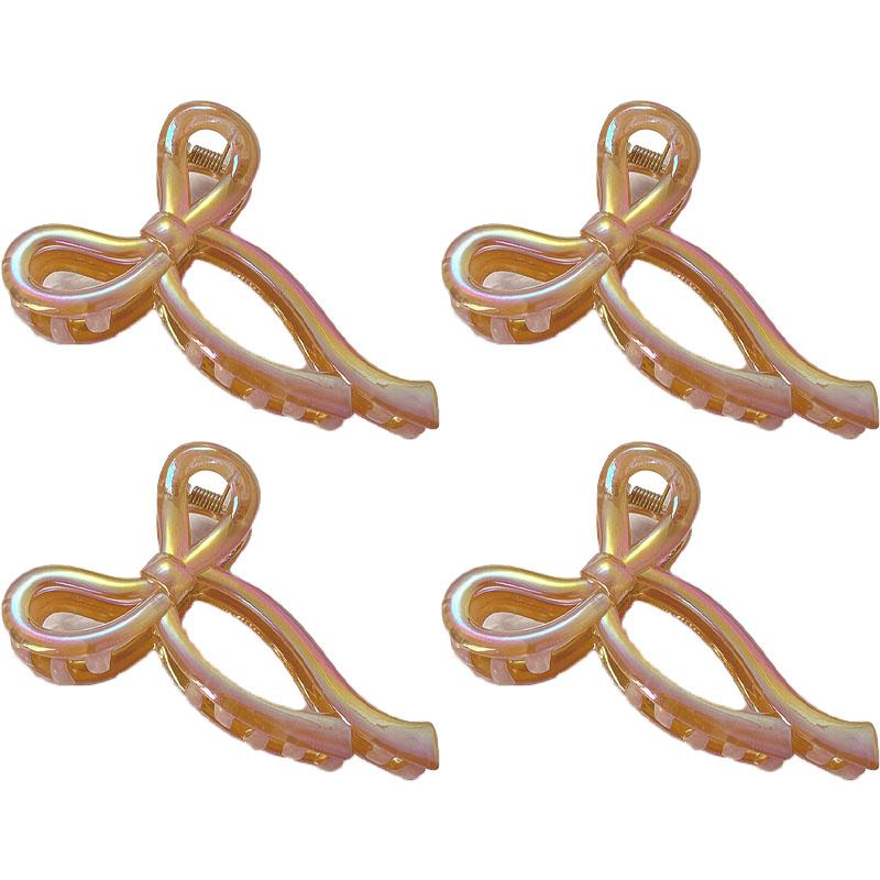 Bow Transparent Hair Clip Women's Jelly Color Shark Clip Dazzling Fashion Hair Accessories