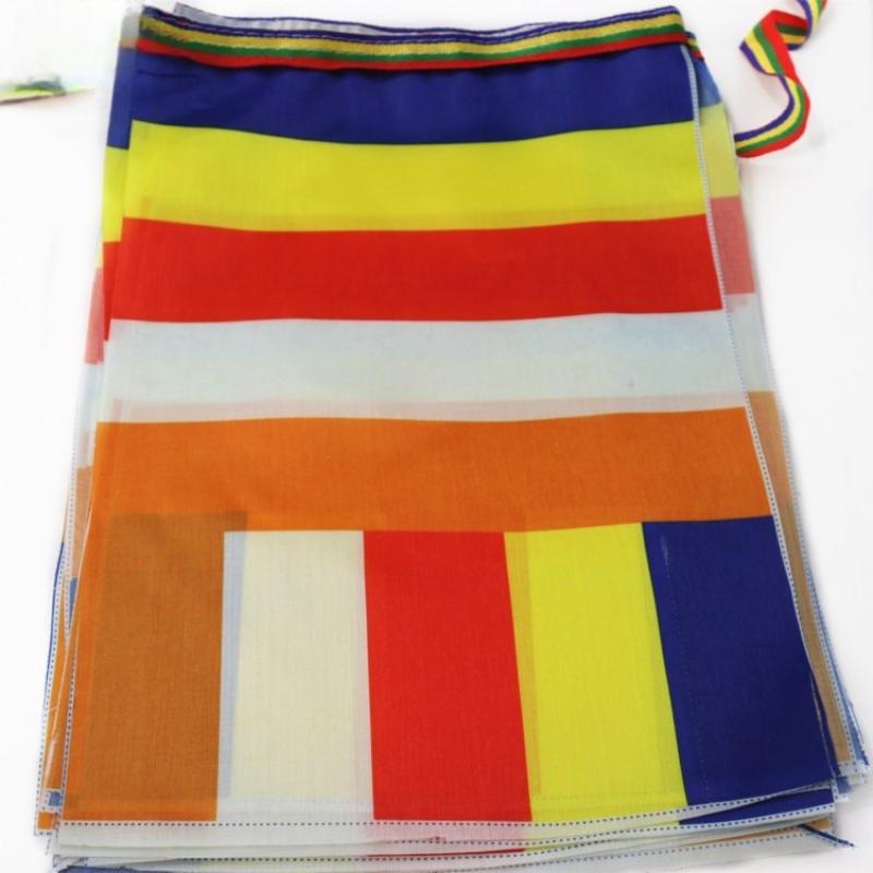 Tibetan Tradition Traditional Craftsmanship Ethnic Group Supplies Flag A String 15 Buddhist Flags Satin Cloth Decorative Item