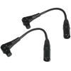 CESS-041 Right Angle Female XLR to Straight Male XLR Plug Cable, 3-Pin to 3-Pin, 2-Pack