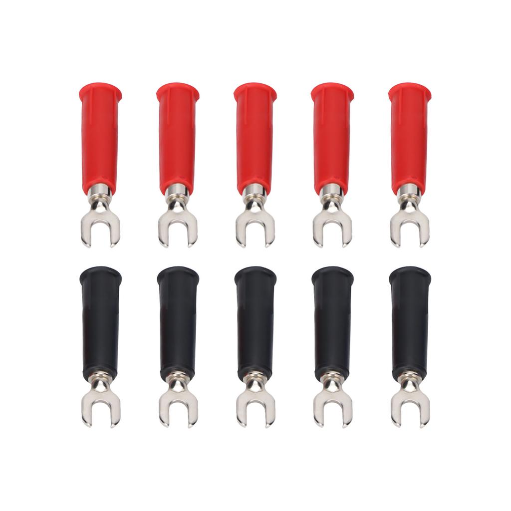 10Pcs 4mm U Y Type Electrical Crimp Terminals Insulated Fork Spade Wire Connectors for Banana Plug Multimeter