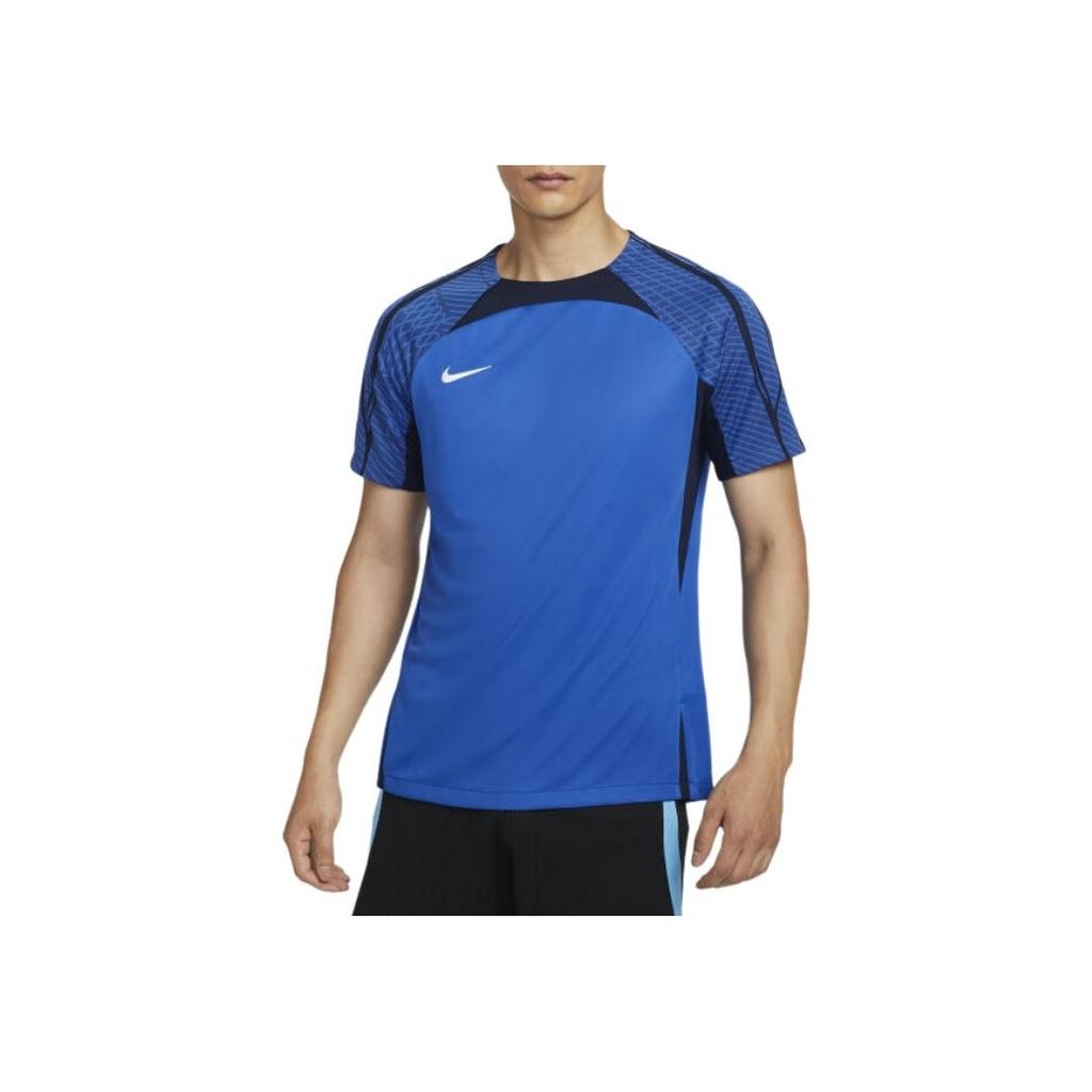 Nike Dri-Fit Logo Crew Neck Comfortable Quick-Dry Casual Short Sleeve Football Shirt Men Tops Royal-Blue Obsidian White HF0525-463