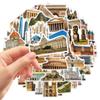 50PCS World Landmark Building Stickers World Famous Building Sticker Waterproof Vinyl Decals for  Scrapbooking Water Bottle
