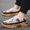 Fashion Sandals Men's Summer Outdoor Thick Soled Anti Slip Hollow Shoes Men's Water Wading Breathable Mesh Comfortable Beach Shoes