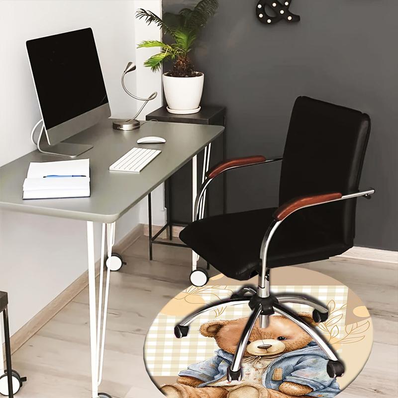 

1pc Cute Teddy Bear Illustration Round carpet, Made of Polyester,Office Chairs, Living Rooms, Or Bedrooms, a Cool Rug for The Living Room.ydt26013 80cm