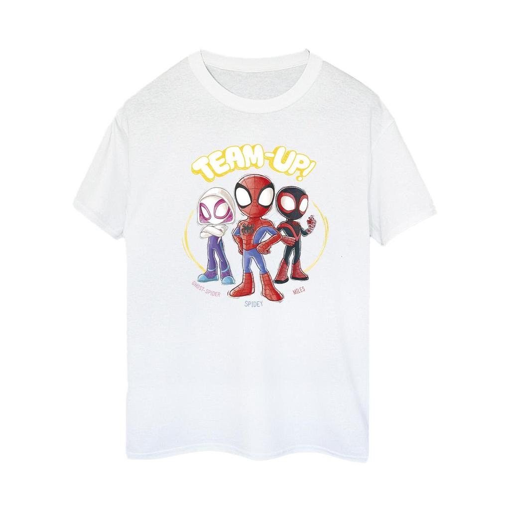 Marvel Womens/Ladies Spidey And His Amazing Friends Sketch Cotton Boyfriend T-Shirt