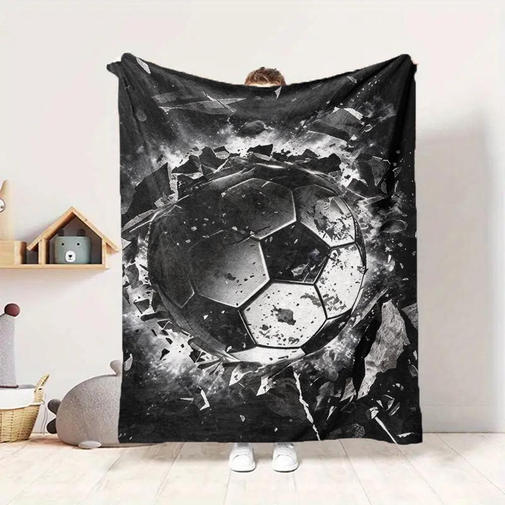Soccer Impact Flannel Blanket Throw Blanket Soft Warm Sofa Bed Camping Car home Decor Unique Christmas Gift C9302812