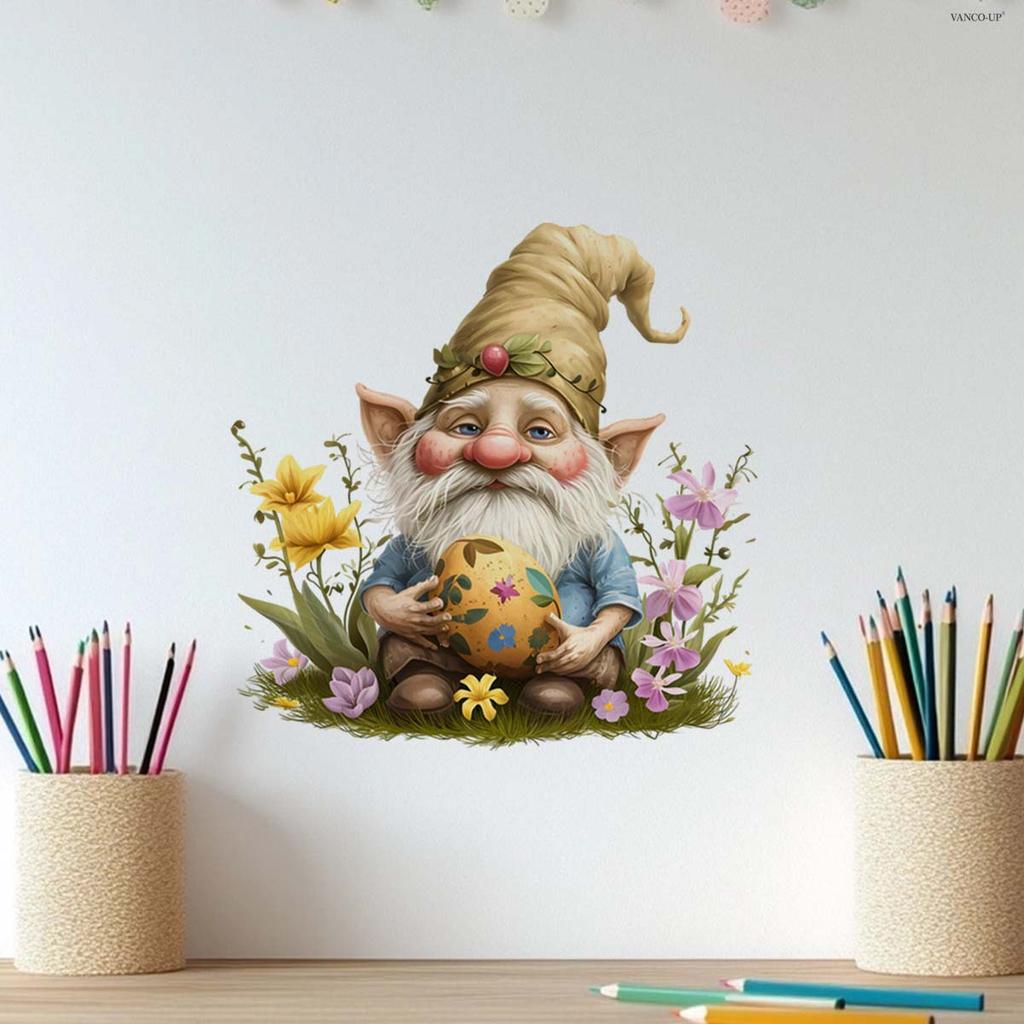 Easter Wall Stickers, Creative Gentleman Bunny Decor, Self-Adhesive Wall Art for Bedroom Living Room Holiday Background Decoration
