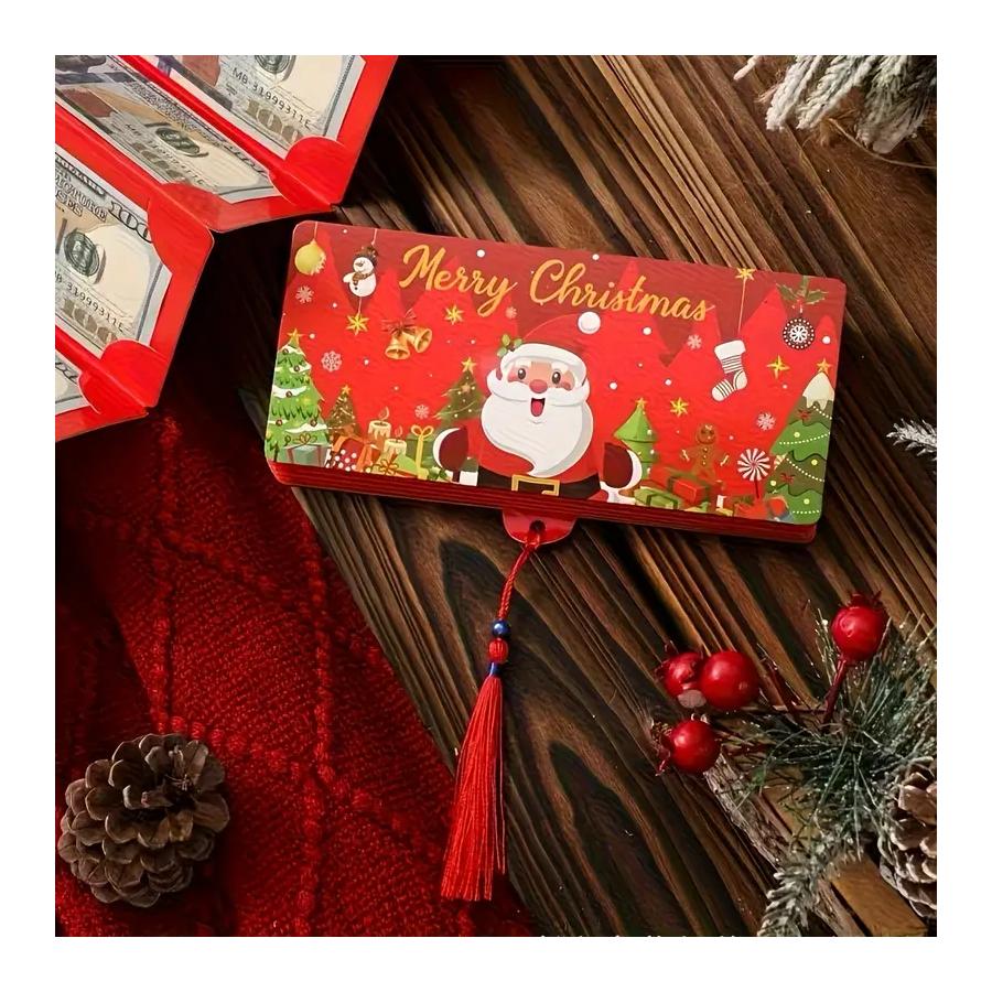 Christmas 10 card creative folding red envelope red, green and blue three colors optional Christmas theme gift card holder holiday gift supplies
