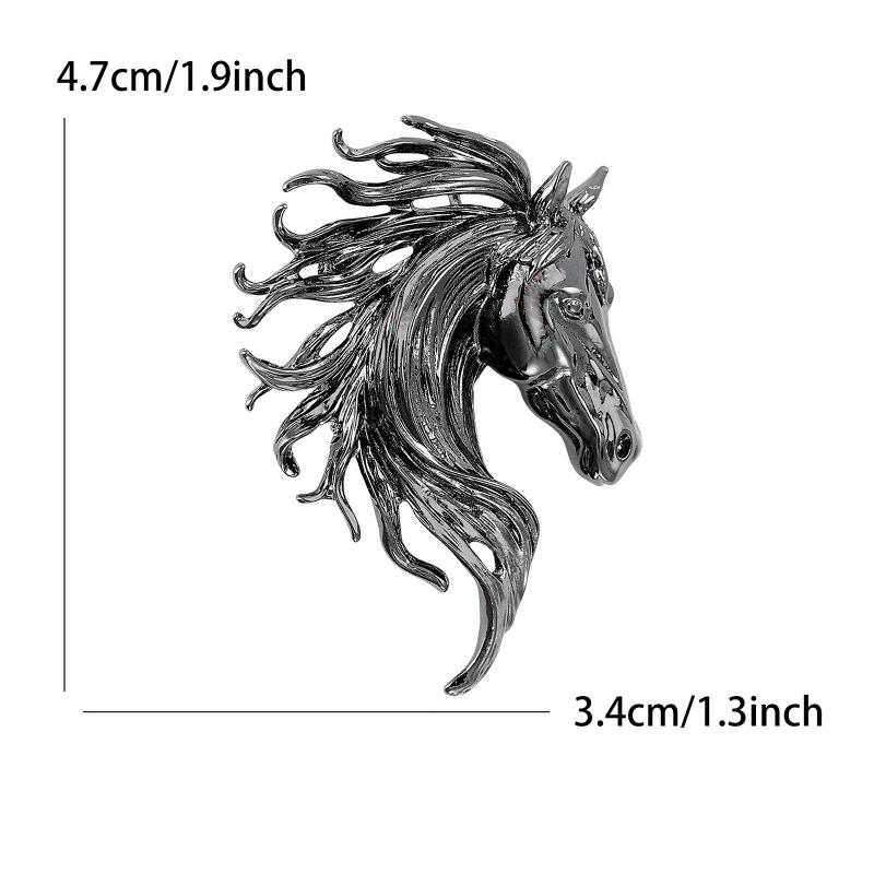 Modische Pferde Broschen für Damen Unisex Persönlichkeit Tierkreiszeichen Pins Event Party Neujahrsgeschenke Schmuck Dekoration Zubehör