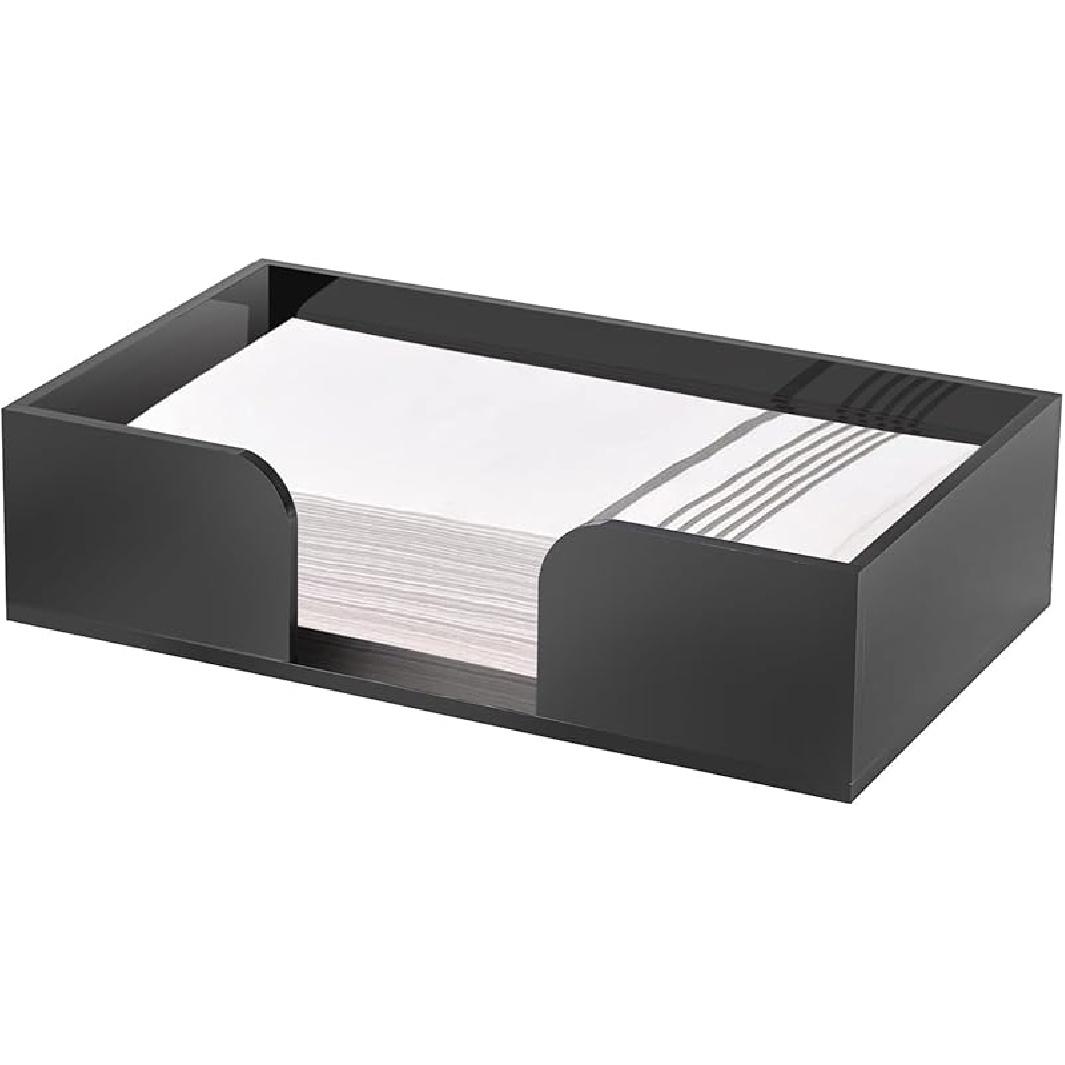 Sumnacon Square Acrylic Napkin Holder - Stylish Black Cocktail Napkin Holder for Table, Countertop, Kitchen, Decorative for Picnic, Wedding, Party, Guest Towel