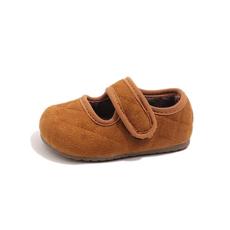 2025 New Kids' Fleece-Lined Cotton Shoes: Cozy, Warm Winter Footwear with Closed Heel for Babies