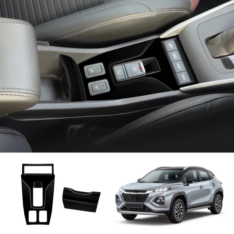 For Suzuki Fronx WDB3S WEB3S 2025 2026 ABS Carbonfiber Black Central Control AT Gear Shift Handbrake Panel Interior Accessories
