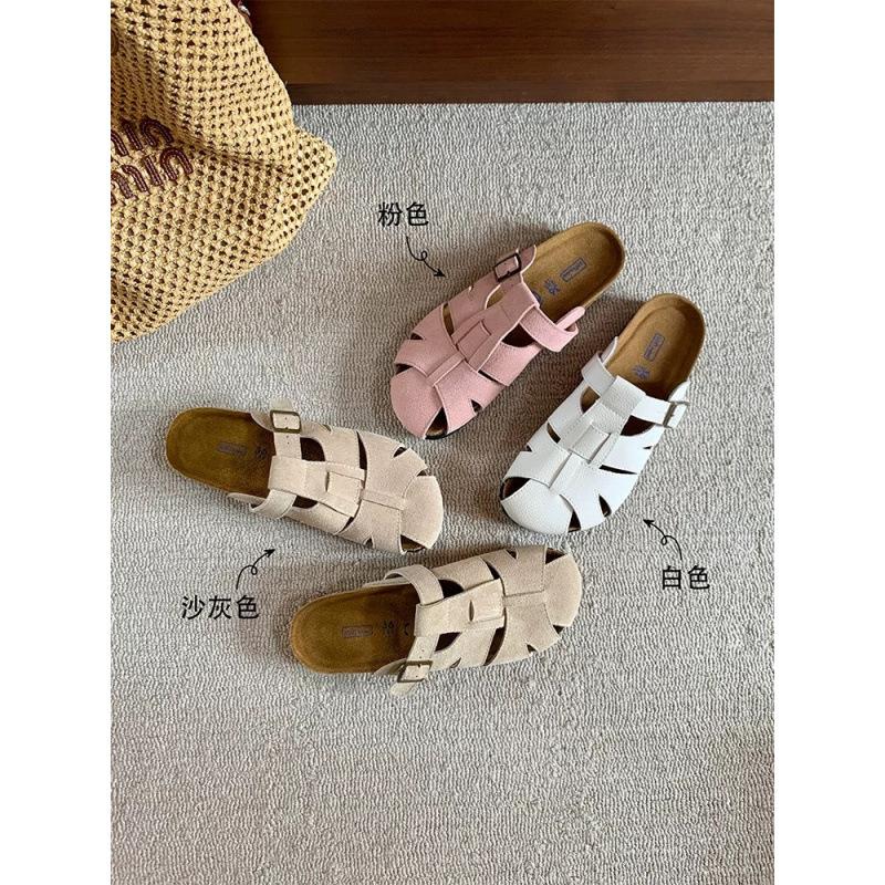 

Доктрина практичной одежды~ Полые повседневные сандалии-баотоу Женские шлепанцы-клетка для свиней Летняя уличная одежда 40