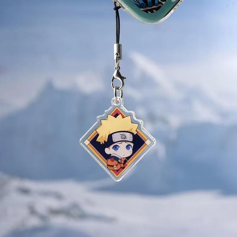 Anime Naruto Acrylic Keychain Accessaries Uzumaki Naruto Cartoon Keyring