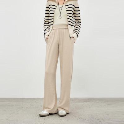 Women's Straight-Leg Elastic Waist Casual Pants