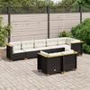 VidaXL Garden Lounge Set 8 Pcs with Cushions Black Braided Resin 3261887