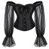 Halloween Pumpkin Witch Dark Witch Costume Set Off-Shoulder Mesh Sleeves Shapewear Pumpkin Trumpet Pants