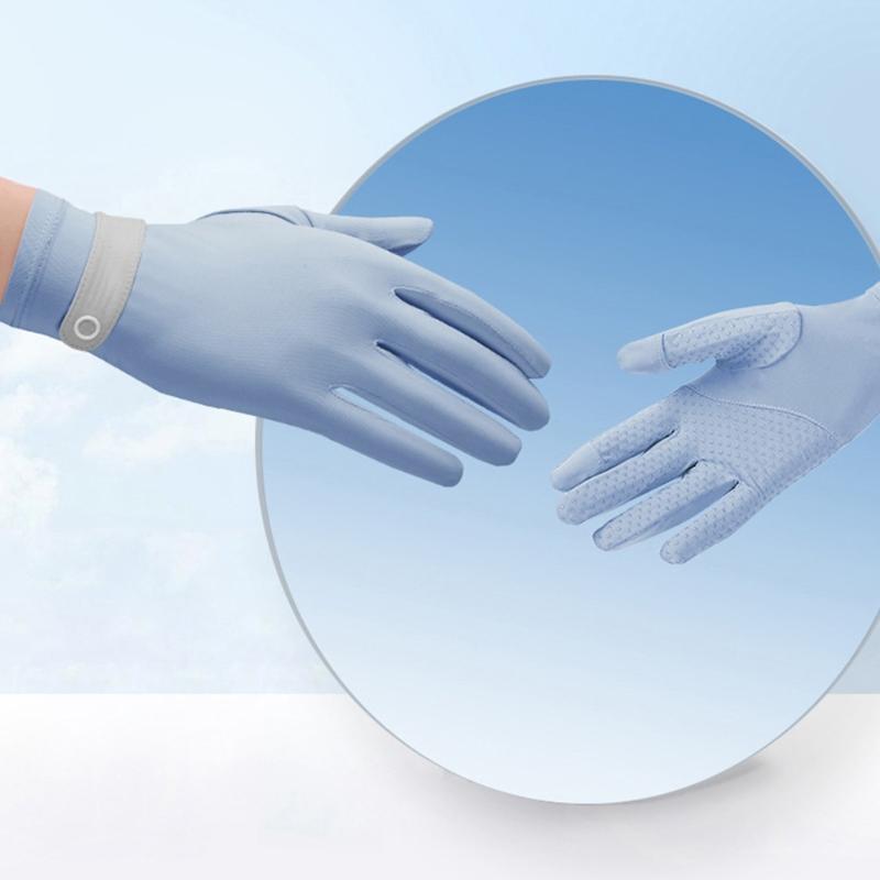 New Riding Gloves Female for Sun for Protection Thin Short Outdoor Ice Silk Anti-UV Anti-Skid Elastic Gloves