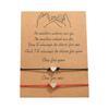 2pcs/set New Friendship DIY Bracelet For Couples Volcanic stone Charm Bead Bangles Women Man Lucky Wish Card Jewelry