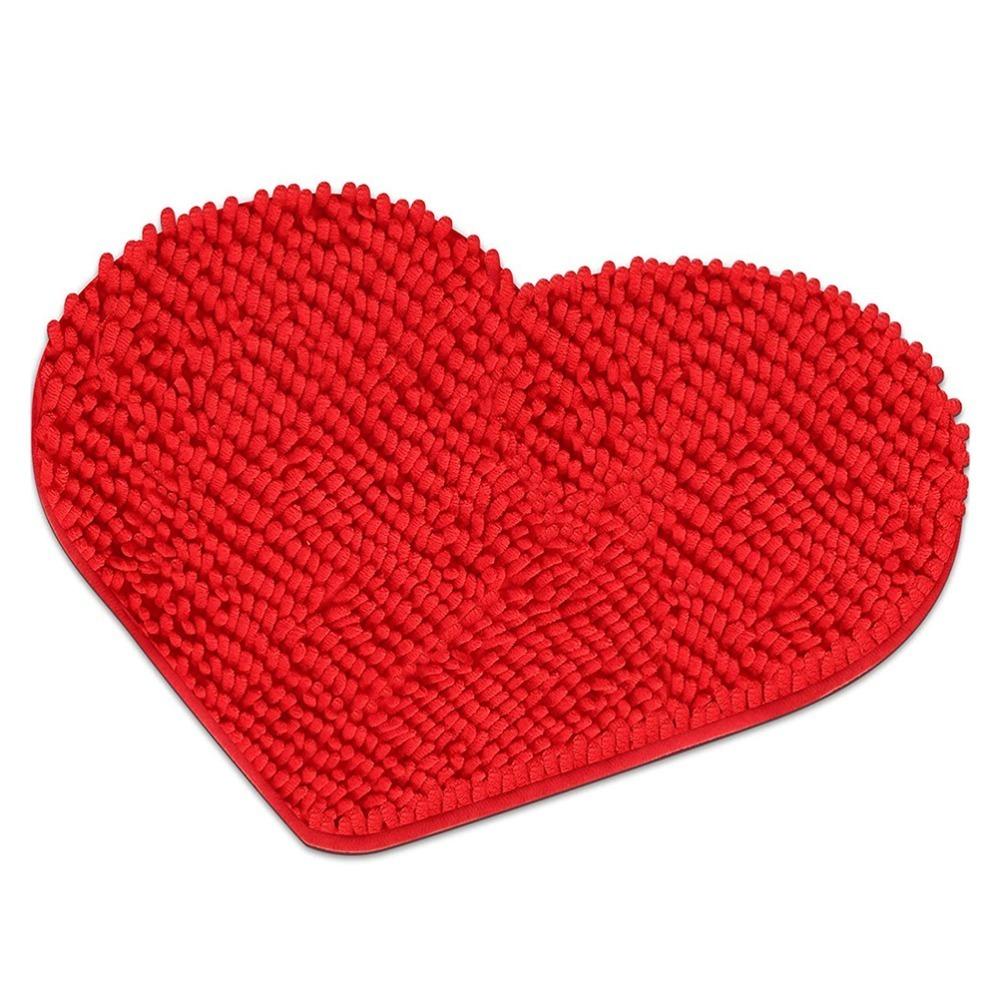 Chenille Non-slip Quick Dry Bath Rug Entrance Doorway Dustproof Dirt-resistant Doormat красный