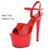 Fashion Shoes for Women 17CM High Heeled Sandals Open Toe Shoes Summer Buckle Strap Platform Party Club Striper Shoes Female Stiletto