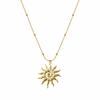 Spiral Sun Pendant Necklace Women'S Personality Gold Hollow Pendant Fashion Simple Necklace