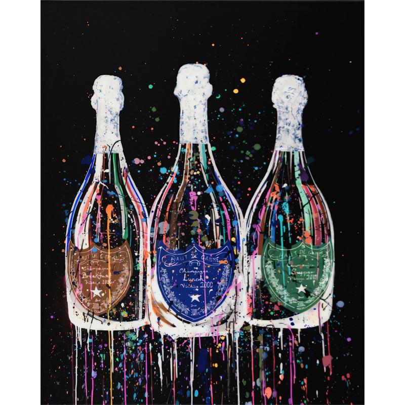 Modern Bar Restaurant Wall Art Mural Colorful Champagne Posters and Prints Champagne Luxury Splash Canvas Painting Home Decor