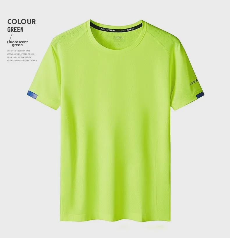 Men's Large Quick-Dry Outdoor Sports T-Shirt - Summer Short-Sleeve with Group Printing