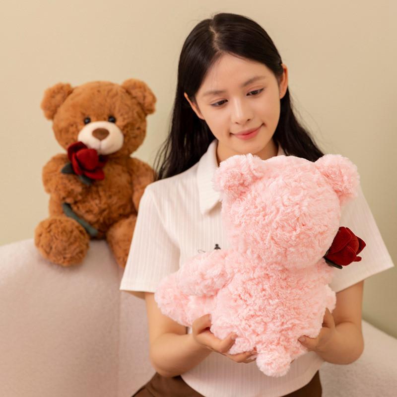 Adorable Brown And Pink Teddy Bear Plush Toy Perfect For Girlfriend Valentine's Gift