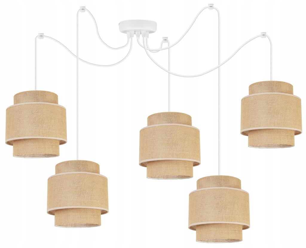 Hanging Lamp, Ceiling Chandelier, Lampshade, Boho Juta