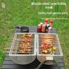 Portable Double-Sided Charcoal BBQ Grill with Chimney