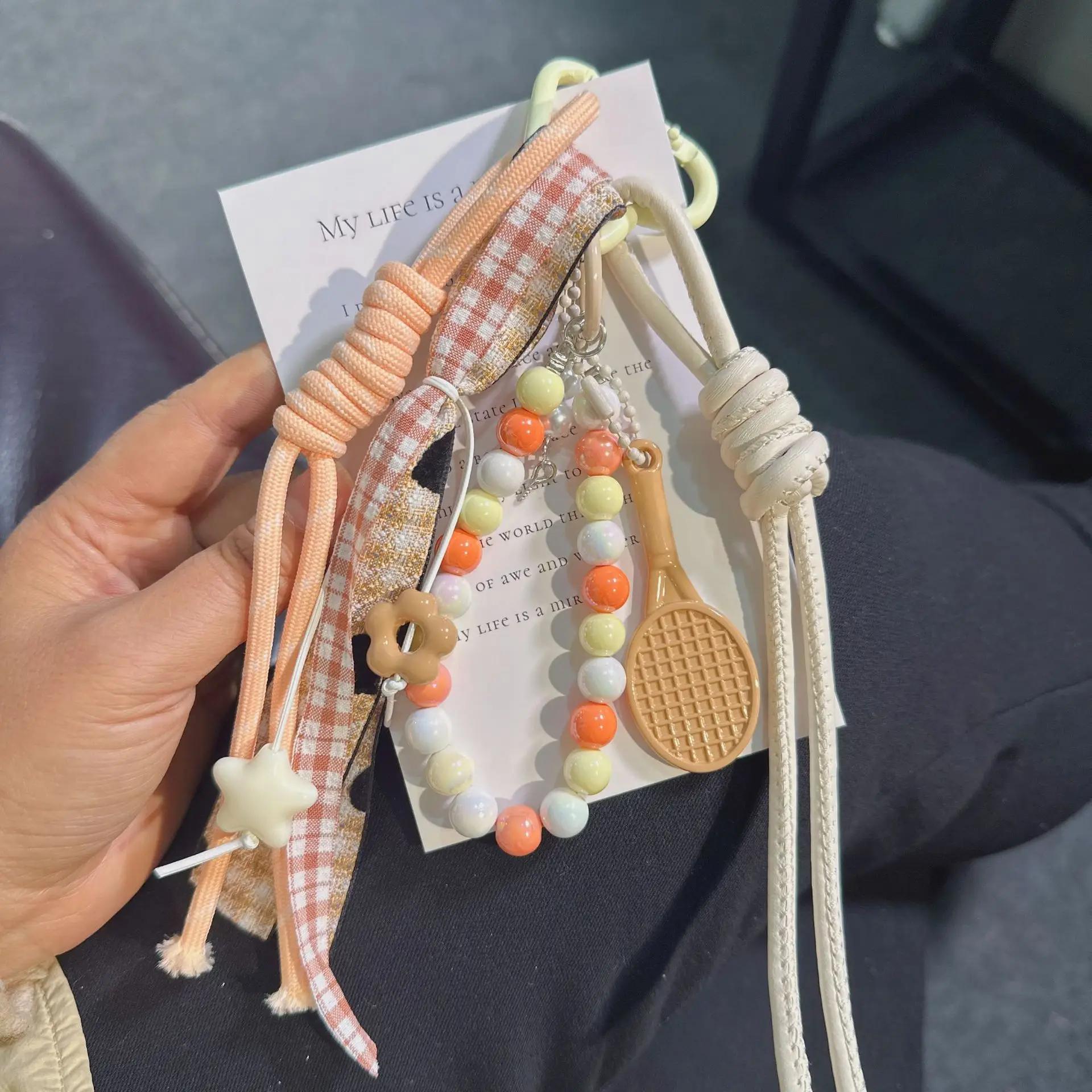 

Sweet girl Summer keychain fresh colour Versatile ribbon tassels Backpack pendant