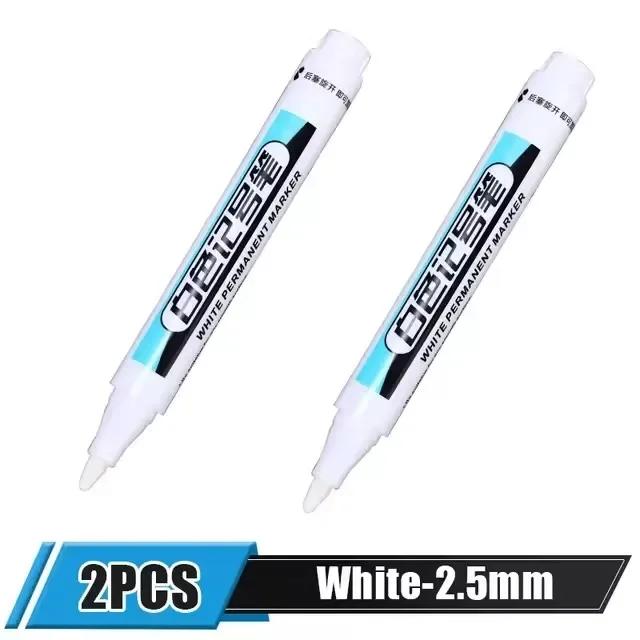 5/1Pcs Oily White Marker Pen Graffiti Pens Waterproof Permanent Gel Pencil Tire Notebook Glass Painting Pen 0.7mm 1mm 2.5mm