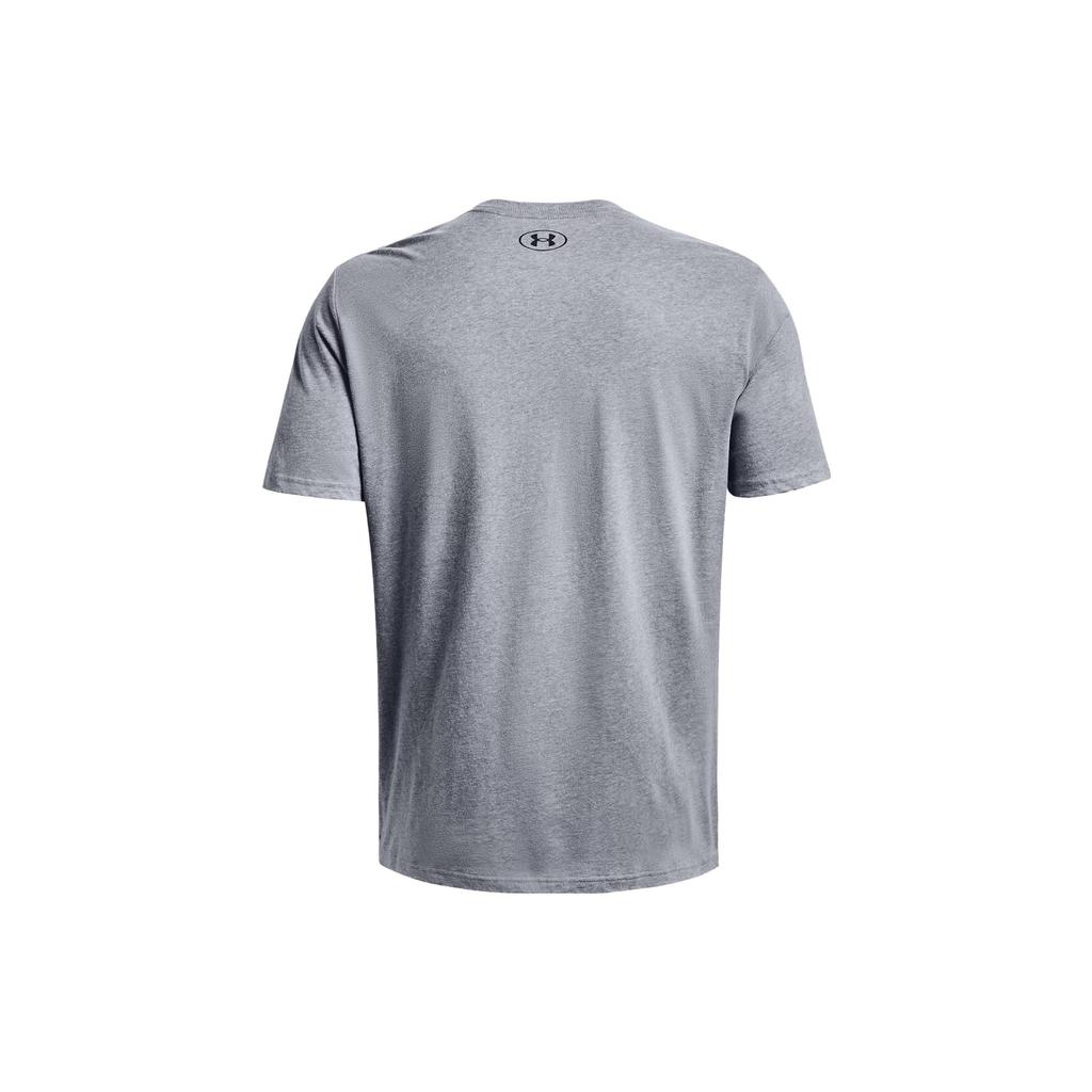 Under Armour Logo Print Breathable Crew Neck Short Sleeve T-Shirt Men Tops Gray 1379451-035