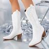 2026 Stivali da Equitazione Alti Quadrati Invernali Fino al Ginocchio Designer Tacchi Beige Stivali Western Scarpe da Donna