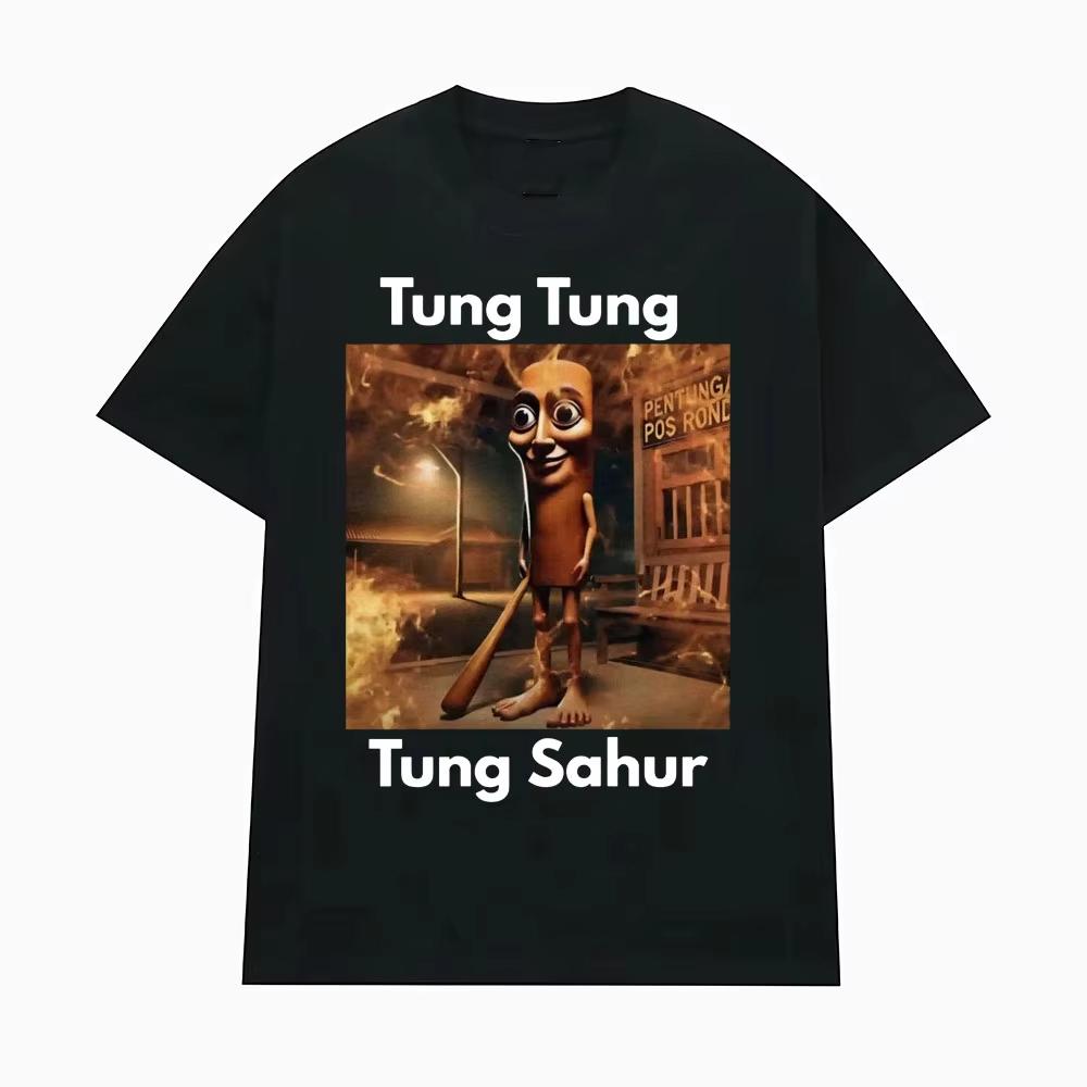Italian Brainrot Funny Meme T-Shirt Tralala Tung Tung Cotton Breathable Short Sleeve Top Men'S And Women'S Casual T-Shirt