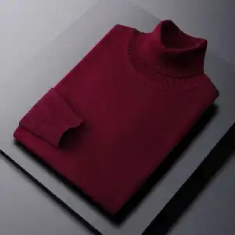 Sweater Men's Half Turtle Collar Autumn and Winter Pullover Korean Style Slim Knitted Bottoming Thickened Warm Casual Shirt